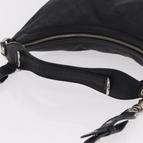 GUCCI GuccissimaGG Shoulder Bag Leather 2way Black Silver 232961 Auth mr3044A