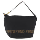 FENDI Shoulder Bag Canvas Black Gold Tone Auth mr3048A-1