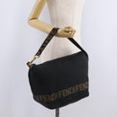 FENDI Shoulder Bag Canvas Black Gold Tone Auth mr3048A-23