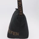 FENDI Shoulder Bag Canvas Black Gold Tone Auth mr3048A-3