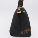 FENDI Shoulder Bag Canvas Black Gold Tone Auth mr3048A-4