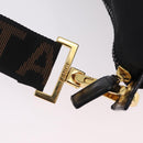 FENDI Shoulder Bag Canvas Black Gold Tone Auth mr3048A-8