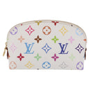 LOUIS VUITTON Monogram Multicolor Pochette Cosmetic PM White M47354 Auth mr3050V-2
