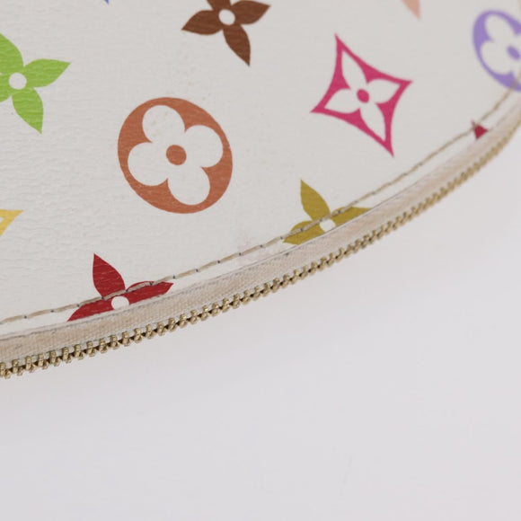 LOUIS VUITTON Monogram Multicolor Pochette Cosmetic PM White M47354 Auth mr3050V