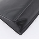 CELINE Soft Clasp Medium Shoulder Bag Leather Black Gold Tone Auth mr3051SM-14