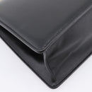 CELINE Soft Clasp Medium Shoulder Bag Leather Black Gold Tone Auth mr3051SM-16