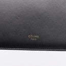 CELINE Soft Clasp Medium Shoulder Bag Leather Black Gold Tone Auth mr3051SM-17