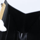 CELINE Soft Clasp Medium Shoulder Bag Leather Black Gold Tone Auth mr3051SM-19