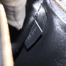 CELINE Soft Clasp Medium Shoulder Bag Leather Black Gold Tone Auth mr3051SM-11