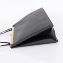 CELINE Soft Clasp Medium Shoulder Bag Leather Black Gold Tone Auth mr3051SM-3