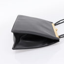 CELINE Soft Clasp Medium Shoulder Bag Leather Black Gold Tone Auth mr3051SM-4