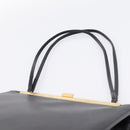 CELINE Soft Clasp Medium Shoulder Bag Leather Black Gold Tone Auth mr3051SM-8