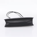 CELINE Soft Clasp Medium Shoulder Bag Leather Black Gold Tone Auth mr3051SM-5