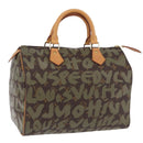 LOUIS VUITTON Monogram Graffiti Speedy 30 Hand Bag Khaki M92194 LV Auth mr3054SAV-1