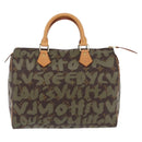 LOUIS VUITTON Monogram Graffiti Speedy 30 Hand Bag Khaki M92194 LV Auth mr3054SAV-13