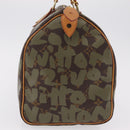 LOUIS VUITTON Monogram Graffiti Speedy 30 Hand Bag Khaki M92194 LV Auth mr3054SAV-3