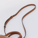 CELINE Hand Bag Canvas 2way Beige Gold Tone Auth mr3055V-10