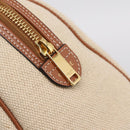 CELINE Hand Bag Canvas 2way Beige Gold Tone Auth mr3055V-18