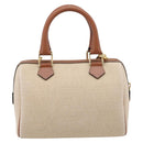 CELINE Hand Bag Canvas 2way Beige Gold Tone Auth mr3055V-2