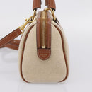 CELINE Hand Bag Canvas 2way Beige Gold Tone Auth mr3055V-4