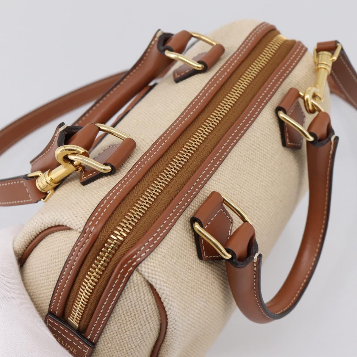 CELINE Hand Bag Canvas 2way Beige Gold Tone Auth mr3055V | Brand