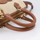 CELINE Hand Bag Canvas 2way Beige Gold Tone Auth mr3055V-7