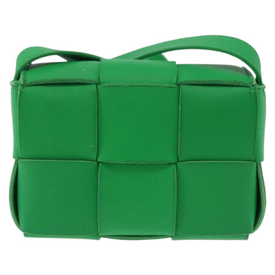BOTTEGA VENETA MAXI INTRECCIATO Candy Cassette Bag Leather Green Auth mr3056A - 0