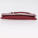 CELINE Triomphe Shoulder Bag Leather Red Gold Tone Auth mr3059A-11