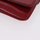 CELINE Triomphe Shoulder Bag Leather Red Gold Tone Auth mr3059A-13