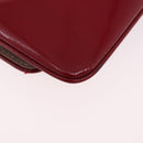 CELINE Triomphe Shoulder Bag Leather Red Gold Tone Auth mr3059A-14