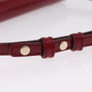 CELINE Triomphe Shoulder Bag Leather Red Gold Tone Auth mr3059A-16