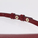CELINE Triomphe Shoulder Bag Leather Red Gold Tone Auth mr3059A-17