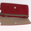 CELINE Triomphe Shoulder Bag Leather Red Gold Tone Auth mr3059A-19