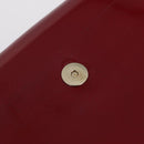CELINE Triomphe Shoulder Bag Leather Red Gold Tone Auth mr3059A-20