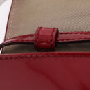 CELINE Triomphe Shoulder Bag Leather Red Gold Tone Auth mr3059A-22