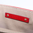 CELINE Triomphe Shoulder Bag Leather Red Gold Tone Auth mr3059A-23