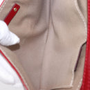 CELINE Triomphe Shoulder Bag Leather Red Gold Tone Auth mr3059A-24