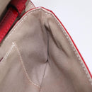 CELINE Triomphe Shoulder Bag Leather Red Gold Tone Auth mr3059A-26