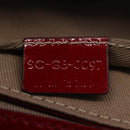 CELINE Triomphe Shoulder Bag Leather Red Gold Tone Auth mr3059A-28