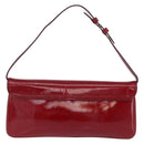 CELINE Triomphe Shoulder Bag Leather Red Gold Tone Auth mr3059A-4