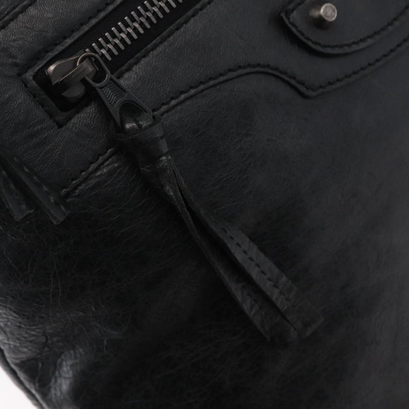 Balenciaga The Day Shoulder Bag Leather Black 223409 Auth mr3063A