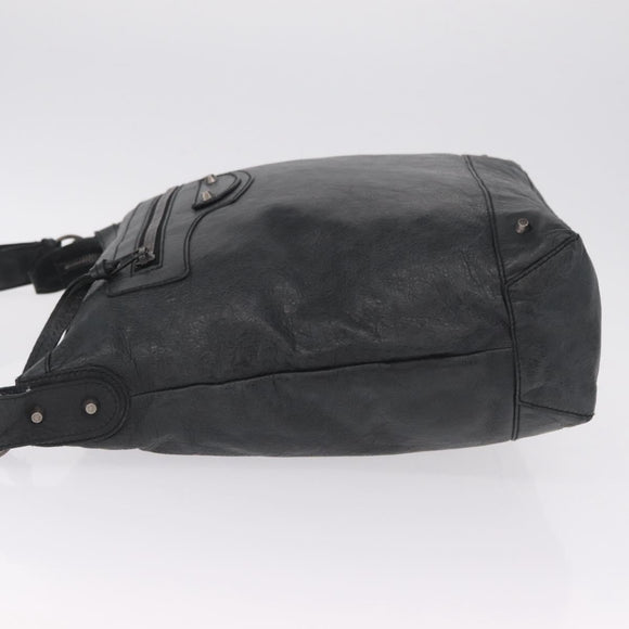 Balenciaga The Day Shoulder Bag Leather Black 223409 Auth mr3063A