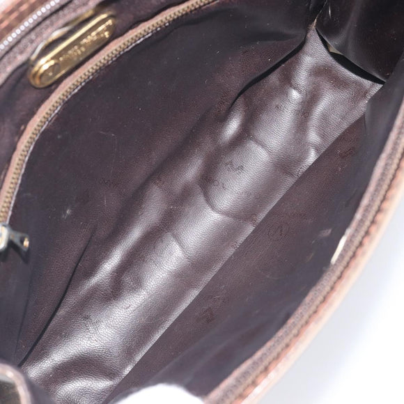 Valentino Clutch Bag Shoulder Bag PVC Leather 2 Set Black Brown Auth mr3065