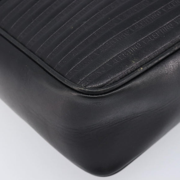 Valentino Clutch Bag Shoulder Bag PVC Leather 2 Set Black Brown Auth mr3065
