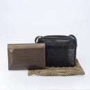 Valentino Clutch Bag Shoulder Bag PVC Leather 2 Set Black Brown Auth mr3065-19