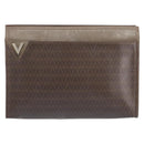 Valentino Clutch Bag Shoulder Bag PVC Leather 2 Set Black Brown Auth mr3065-2