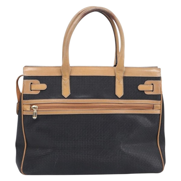 Bally Shoulder Bag Hand Bag Canvas PVC 2 Set Black Brown Auth mr3066
