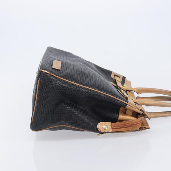 Bally Shoulder Bag Hand Bag Canvas PVC 2 Set Black Brown Auth mr3066