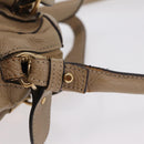 Chloe Paraty Hand Bag Leather Beige Gold Tone Auth mr3069-11