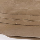 Chloe Paraty Hand Bag Leather Beige Gold Tone Auth mr3069-14